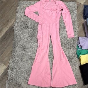 Pink Long Sleeve Jumpsuit